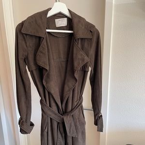 Zara Suede Trench Coat Size XS